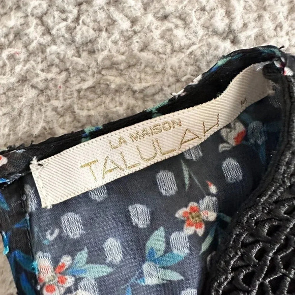 La Maison Talulah Dress Womens Medium Tiered Swiss Dot Ruffle Sheer Lace Aplique - Picture 14 of 16